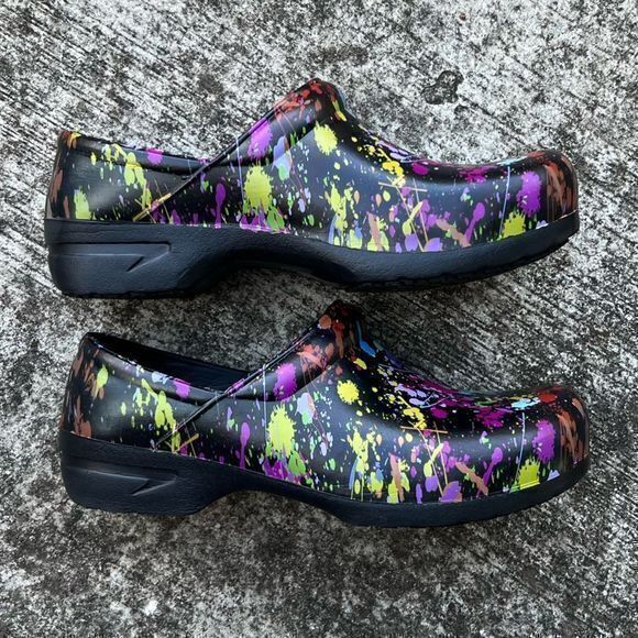 Revel Women's Anti Slip Clogs Memory Foam Multicolor Paint Splatter Size 6 - Picture 6 of 9
